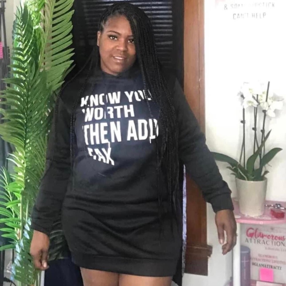 Know Your Worth Hoodie Dress